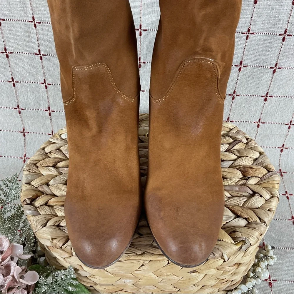 Free People “Dakota” Premium Suede Slouch Mid Calf Heeled Boots 40 US 10 Booties - Picture 4 of 11